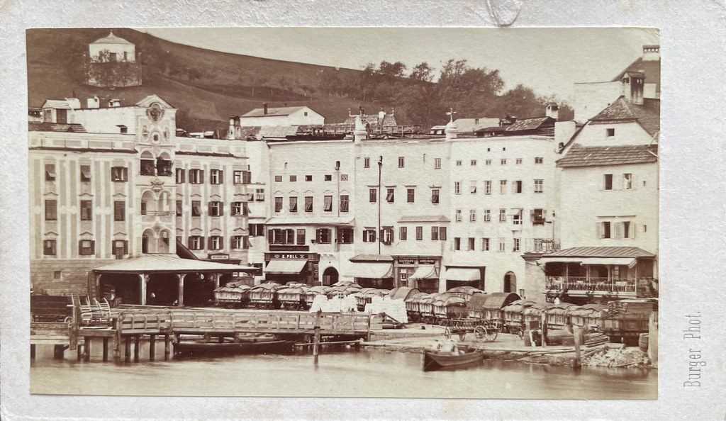 Wilhelm Burger, Gmunden, ca. 1860er. Ansicht des Hauptplatzes in Gmunden.