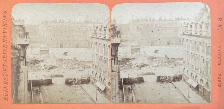 B. K., Paris, ca. 1871. Barrikaden der Pariser Kommune am Place de Vendôme.